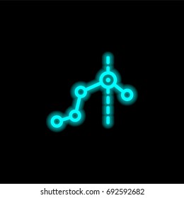 Line graph blue glowing neon ui ux icon. Glowing sign logo vector