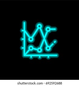 Line graph blue glowing neon ui ux icon. Glowing sign logo vector