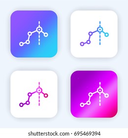 Line graph bright purple and blue gradient app icon