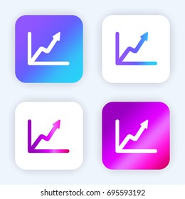 Line graph bright purple and blue gradient app icon