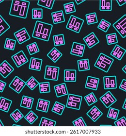 Line Graph, chart, diagram, infographic icon isolated seamless pattern on black background.  Vector