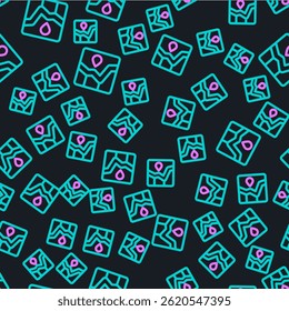 Line Graph, chart, diagram, infographic icon isolated seamless pattern on black background.  Vector