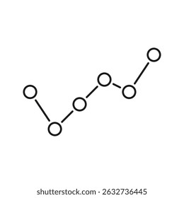 Line Graph Chart Icon. Data Analysis, Growth Trends, And Performance Tracking Outline Symbol. Business And Financial Metrics Visualization. Editable Stroke. Isolated Vector Illustration.