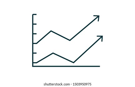 Line Graph Chart icon flat style used for website