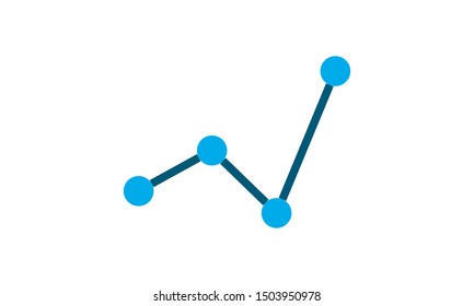 Line Graph Chart icon flat style used for website