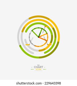 Gráfico de linhas, ícone de gráfico, design geométrico mínimo