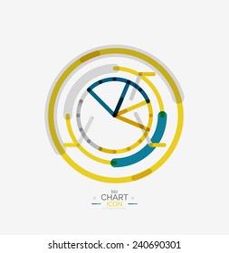 Line graph, chart icon, minimal geometric design