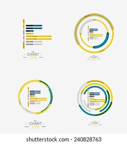 Gráfico de linhas, ícone de gráfico, design geométrico mínimo