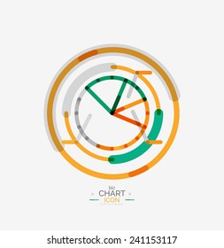 Gráfico de línea, icono de gráfico, diseño geométrico mínimo