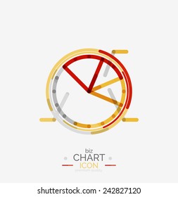 Line graph, chart icon, minimal geometric design