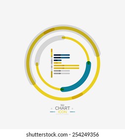 Line graph, chart icon, minimal geometric design