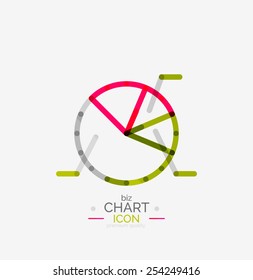 Line graph, chart icon, minimal geometric design
