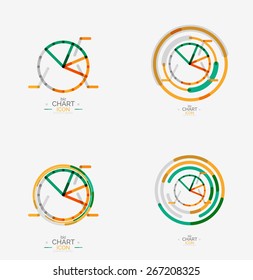 Gráfico de línea, icono de gráfico, diseño geométrico mínimo