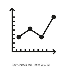 Ícone Sólido Do Gráfico De Linhas. Símbolo De Silhueta De Análise De Dados, Visualização De Tendências E Representação Estatística. Insights Financeiros E De Negócios. Ilustração de vetor isolada.