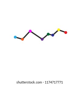 line graph colorful icon for science or account.