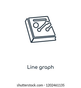 Line graph concept line icon. Linear Line graph concept outline symbol design. This simple element illustration can be used for web and mobile UI/UX.