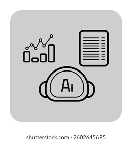Line graph of data trends alongside notepad. Integration of artificial intelligence with data analysis and documentation concept