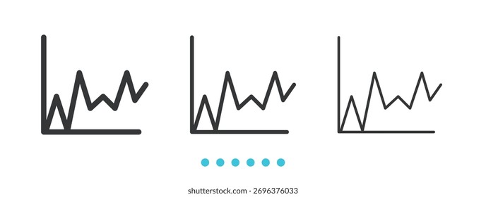 Line Graph diagram icon. Thin line icon vector