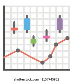 
A Line Graph With Different Plottings Known As Box Plot 
