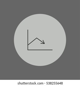 line graph down outline icon vector, can be used for web and mobile design