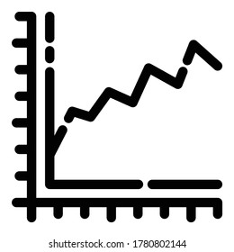 Line Graph Flat Icon Isolated On White Background