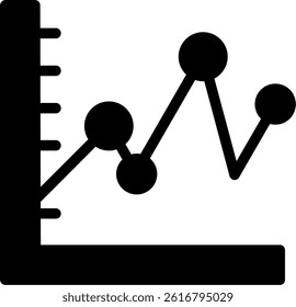 Line Graph Glyph Vector Icon Design