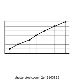 Line graph icon. Business chart symbol. Trend data plot. Vector diagram shape.