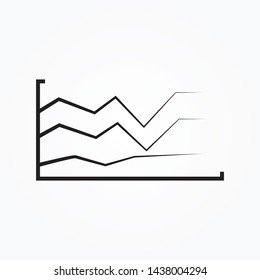 line graph icon graph chart isolated , growth diagram illustration Vector chart . graph icon. simple outline graph vector icon. on white background.