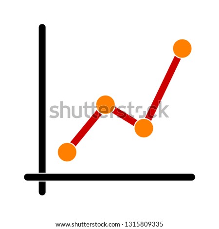 line graph icon - graph chart isolated , growth diagram illustration - Vector chart