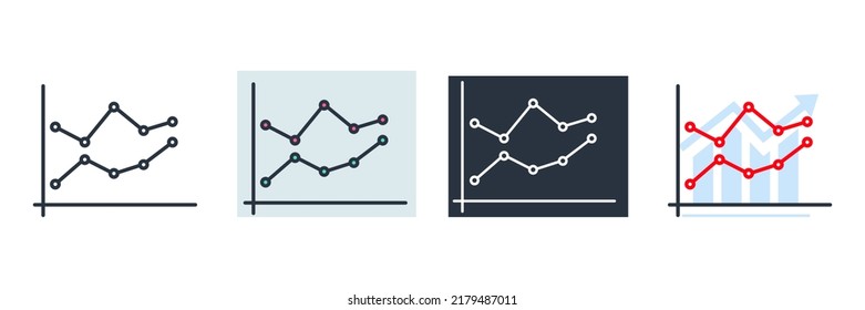 line graph icon logo vector illustration. diagram symbol template for graphic and web design collection