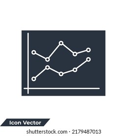 line graph icon logo vector illustration. diagram symbol template for graphic and web design collection