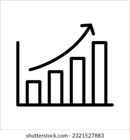 line graph icon on white background