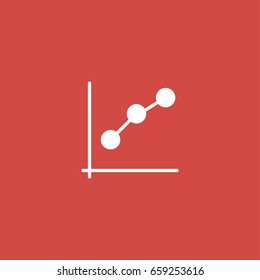line graph icon. sign design. red background