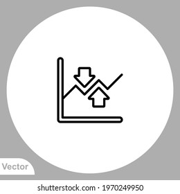 Line graph icon sign vector,Symbol, logo illustration for web and mobile