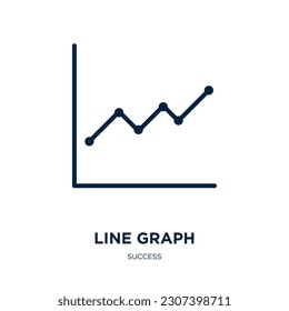 line graph icon from success collection. Thin linear line graph, graph, chart outline icon isolated on white background. Line vector line graph sign, symbol for web and mobile