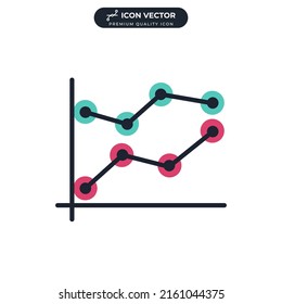line graph icon symbol template for graphic and web design collection logo vector illustration