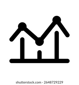 ícone Gráfico de Linha linha grossa em negrito
