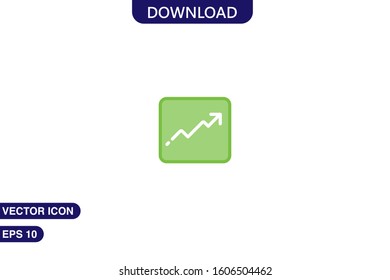 Line graph icon in trendy flat style isolated on white background vector illustration