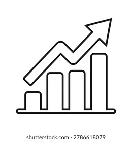 A line graph icon with an upward trend arrow