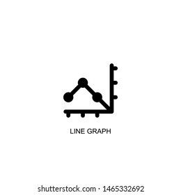 line graph icon vector black design