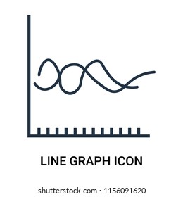 Line graph icon vector isolated on white background, Line graph transparent sign , outline thin symbols or linear analytics