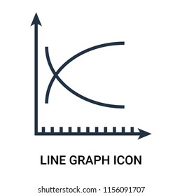 Line graph icon vector isolated on white background, Line graph transparent sign , outline thin symbols or linear analytics