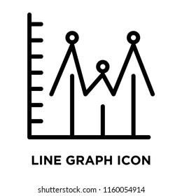 Line graph icon vector isolated on white background, Line graph transparent sign , line and outline elements in linear style