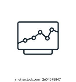 line graph icons isolated on White Background. Flat style design

