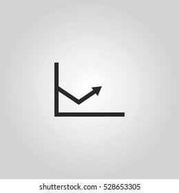 line graph increase icon vector