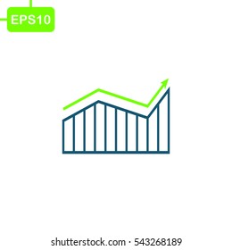 Line graph increase Icon, Vector