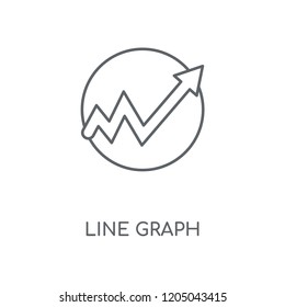 Line graph linear icon. Line graph concept stroke symbol design. Thin graphic elements vector illustration, outline pattern on a white background, eps 10.
