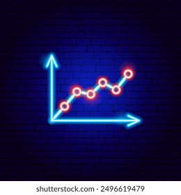 Line Graph Neon Sign. Vector Illustration of Analytics Data Symbol.
