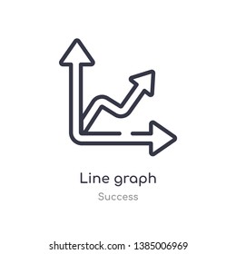 line graph outline icon. isolated line vector illustration from success collection. editable thin stroke line graph icon on white background