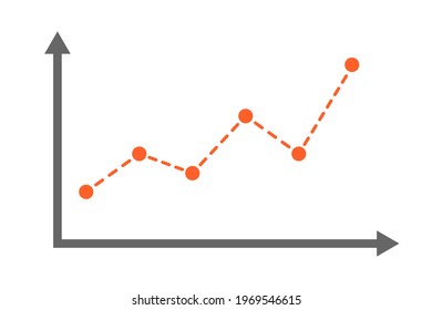 Line graph of rise. Vector illustration.